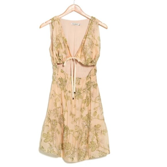 NWT MON RENN Wildflower Tie Front Cutout Mini Dress - Picture 8 of 10